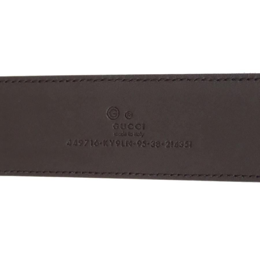 GUCCI（グッチ） GG キャンバス レザー ベルト 95/38 449716 ユニ