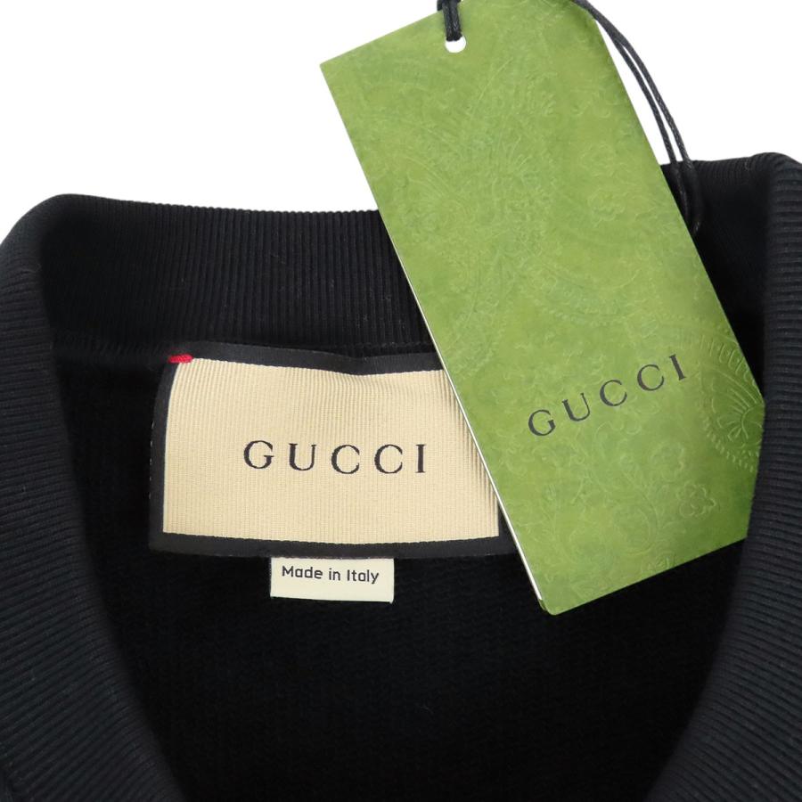 GUCCI（グッチ） ロゴ 刺繍 スウェット 768460 メンズ ブラック 中古