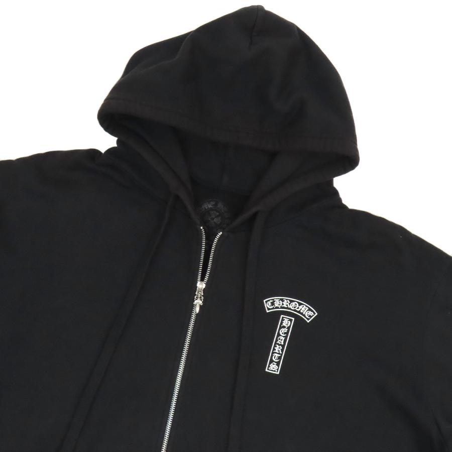 CHROME HEARTS クロムハーツ ステンレスパーカー 正規品 クロムハーツ アーチ ロゴ ジップアップ パーカー メンズ ブラック