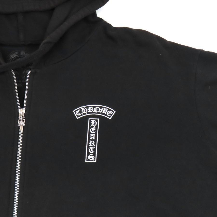 CHROME HEARTS ブラックパーカー アーチロゴ ジップ クロムハーツ アーチ ロゴ ジップアップ パーカー メンズ ブラック