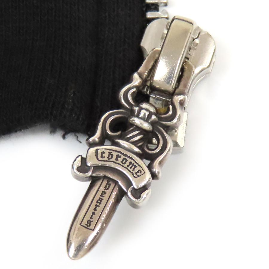 CHROME HEARTS クロムハーツ ステンレスパーカー 正規品 クロムハーツ アーチ ロゴ ジップアップ パーカー メンズ ブラック