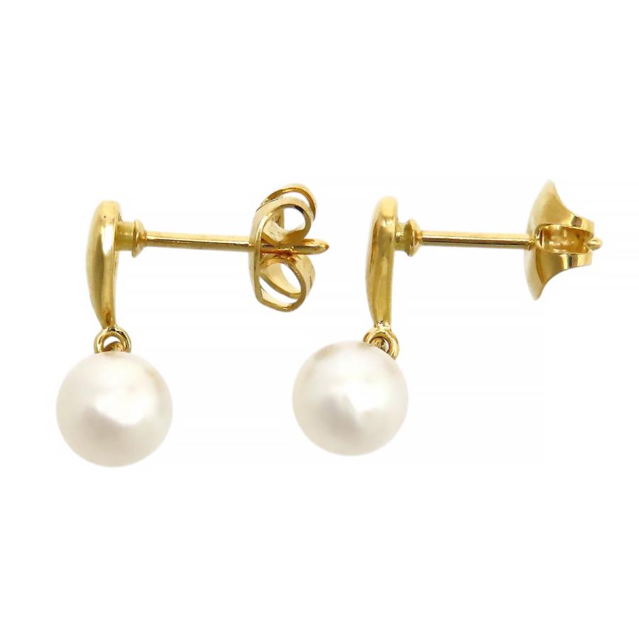 MIKIMOTO（ミキモト） アコヤ パール ハート ピアス K18 (K18YG