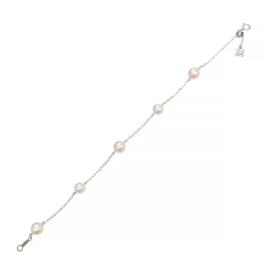 MIKIMOTO:K18 アコヤパール ステーション ブレスレット／アンクレット MIKIMOTO（ミキモト） アコヤ パール ステーション ブレスレット #17.5