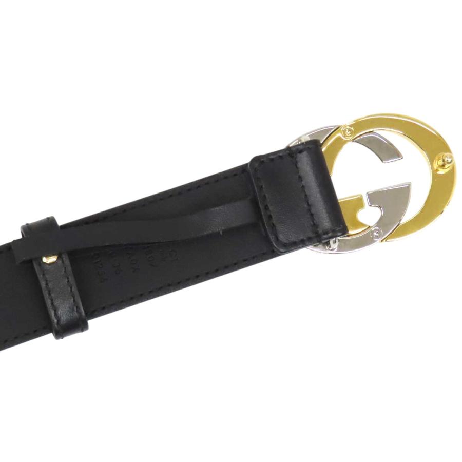 GUCCI（グッチ） インターロッキングG バックル レザー ベルト 90