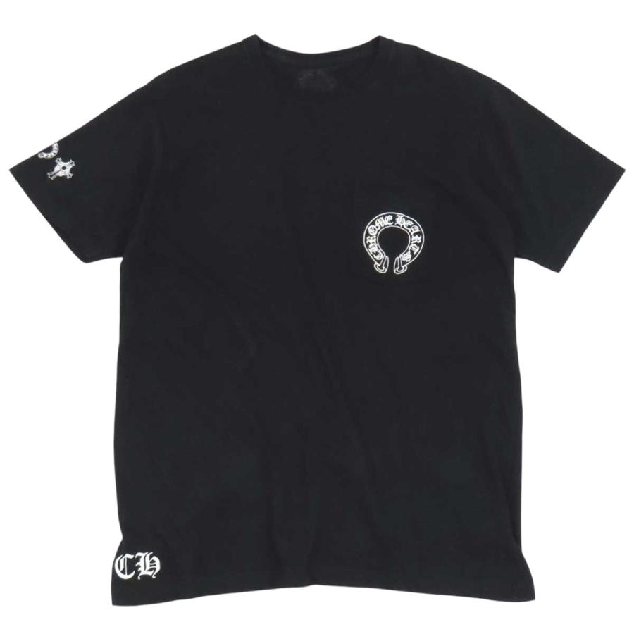 美品✴︎クロムハーツ　半袖　Tシャツ クロムハーツ Tバー ホースシュー 半袖 Tシャツ メンズ ブラック