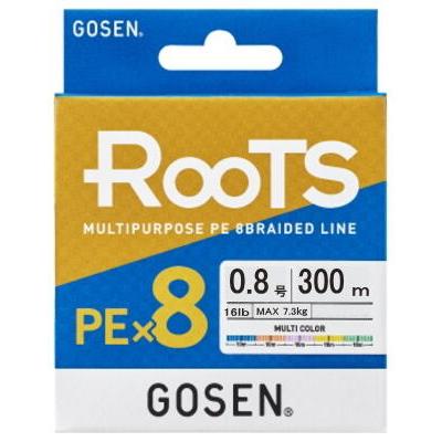 GOSEN（ゴーセン） ROOTS（ルーツ）PE×8 300m 0.8号マルチカラー（5