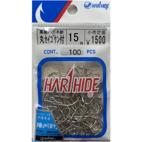 はり秀 100本入 ハガネ針 丸セイゴ ケン付 白 15 : フィッシング