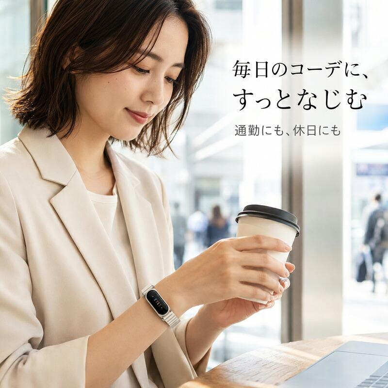 Fitbit Air バンド 交換ベルト マグネット式 シリコンバンド 穴なし サイズ微調整 軽量 やわらかい お手入れ簡単 スポーツ ビジネス メンズ レディース 6カラー |  | 04
