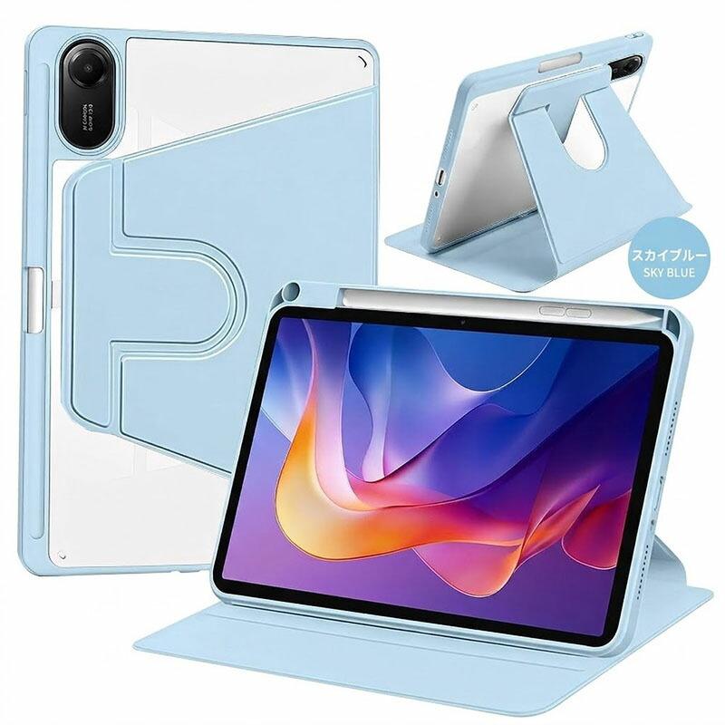 【強化ガラスフィルム 付き】Xiaomi Redmi Pad 2 ケース 耐衝撃 カバー 360度回転できます スタンド機能 オートスリープ機能 Redmi Smart Pen収納可能です |  | 12