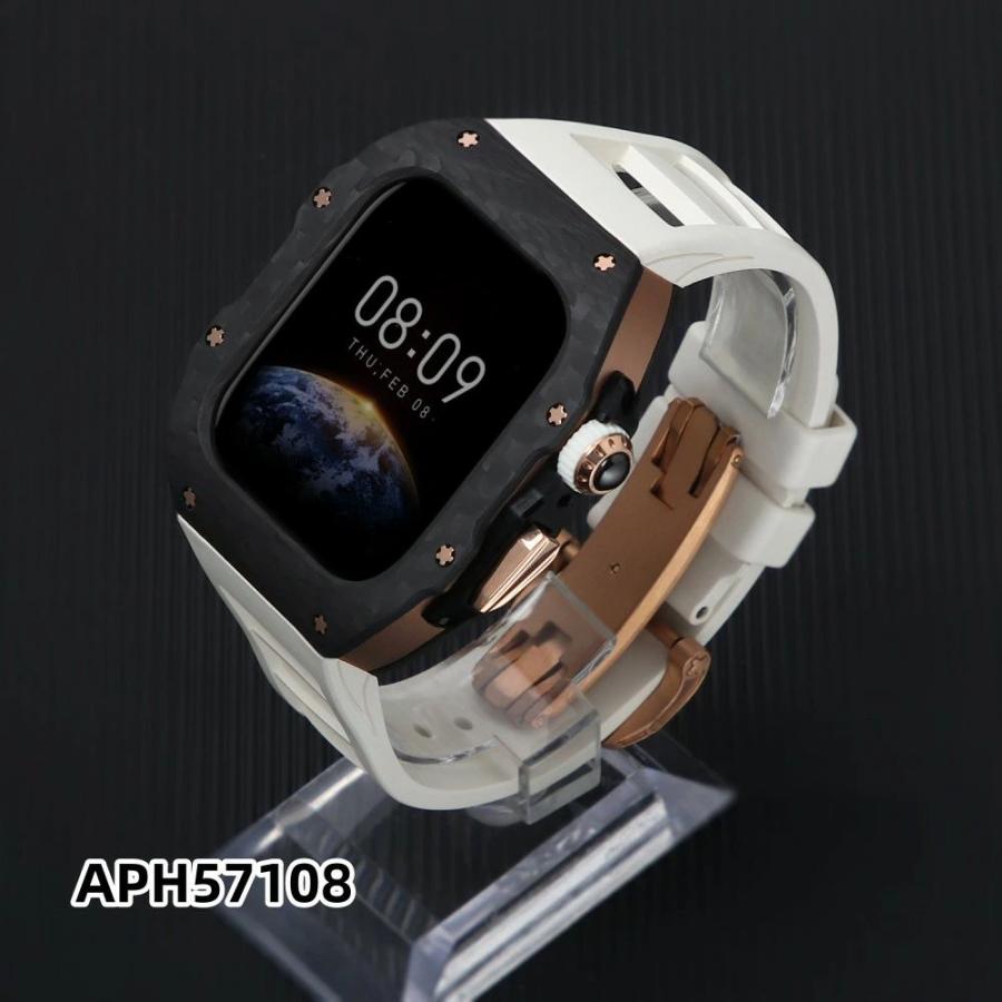 送料無料 apple watch s11 バンド Apple Watch S11バンド Apple watch 10 交換用バンド 46mm Apple Watch S10/S11 42mm 炭素繊維一体型 バンド レザースト_10