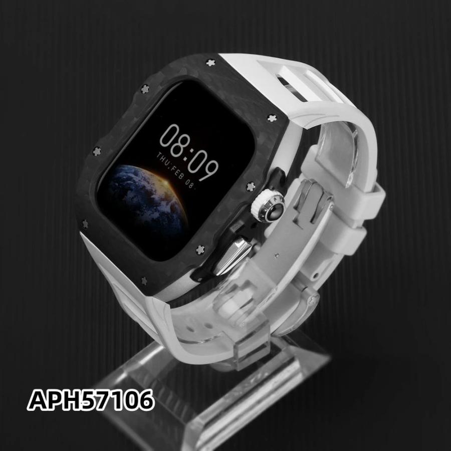 送料無料 apple watch s11 バンド Apple Watch S11バンド Apple watch 10 交換用バンド 46mm Apple Watch S10/S11 42mm 炭素繊維一体型 バンド レザースト_8