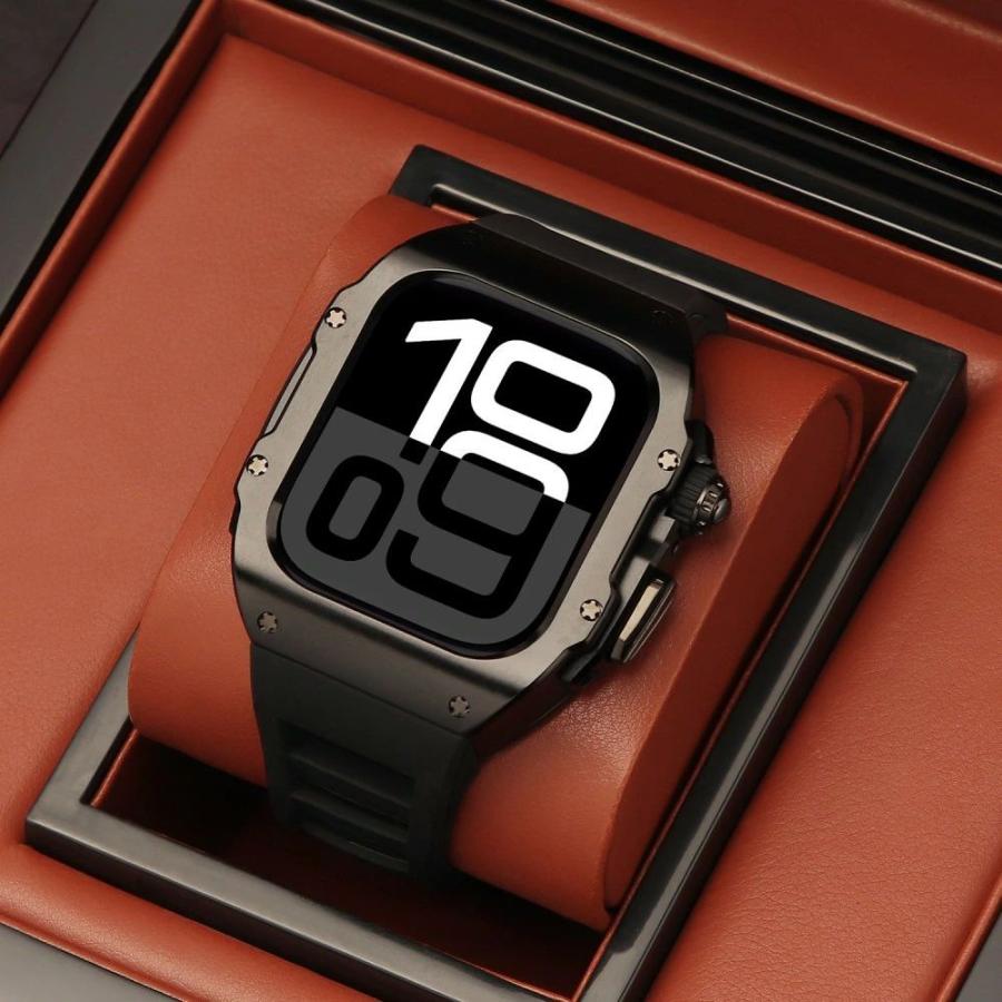送料無料 Apple Watch s11 一体型 バンド  高級 Apple Watch 10 42MM Apple Watch s11 42MM 46MM  交換 高級感  耐衝撃  一体型 ステンレス交換用バンドApple Waの画像