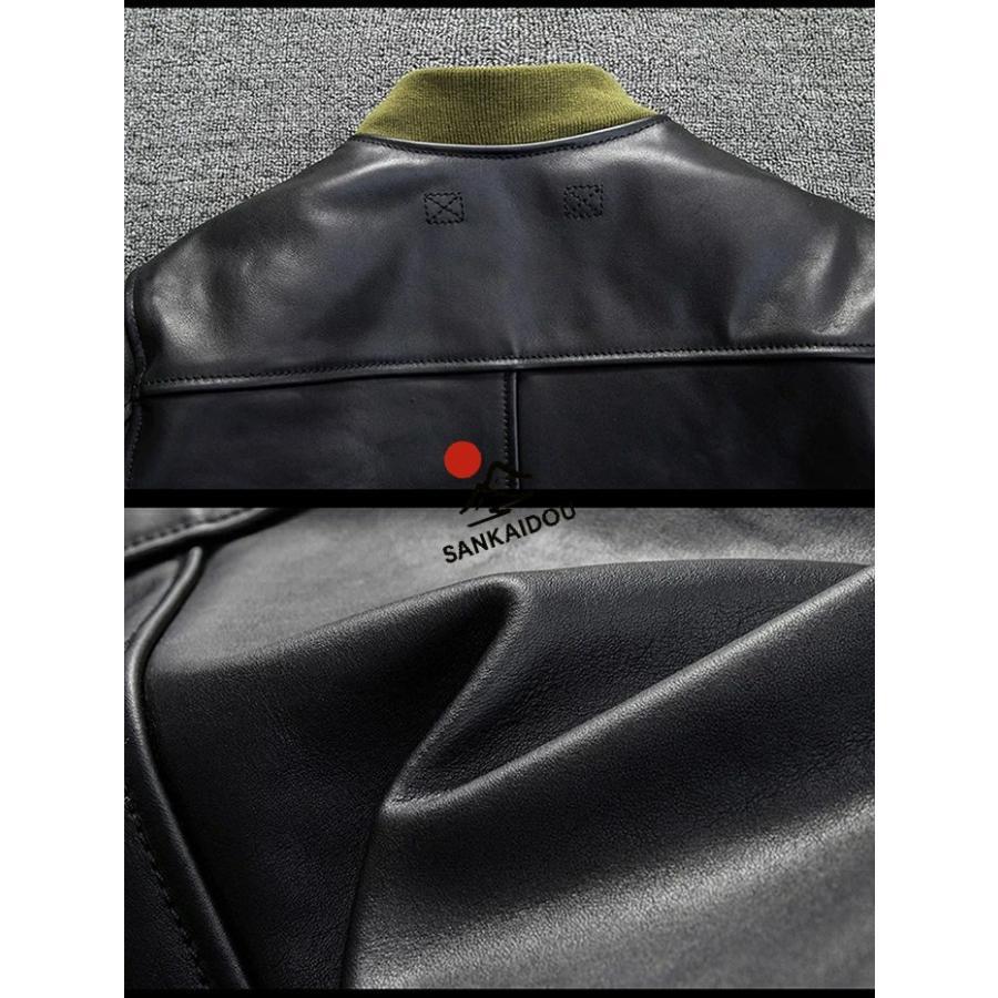 M~4XL 高級感 本革ジャケット メンズ スタジャン 馬革 A1 レザージャケット ショート丈 オイルワックス加工 本革 革ジャン バイクジャケット 細身 スリム ライダの画像