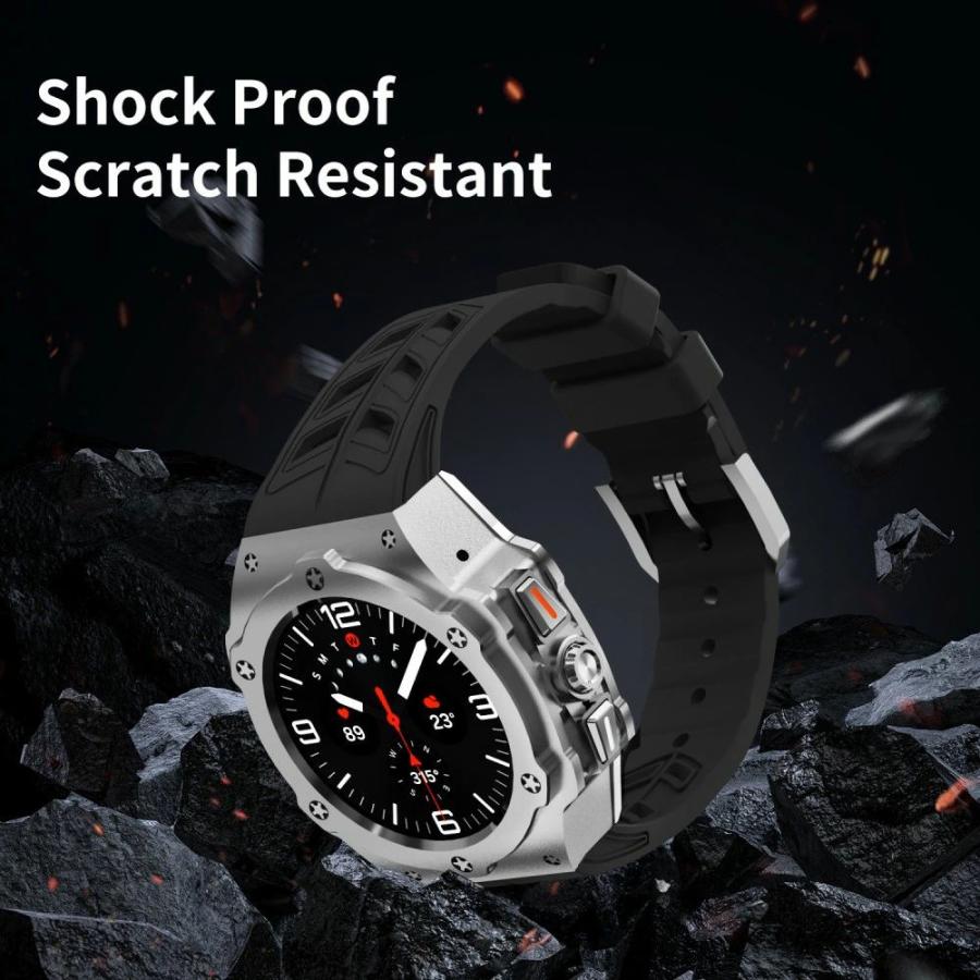 送料無料 galaxy watch Ultra 7 47mm バンド ステンレス 一体型 交換用 バンドカバーバンド プレゼント レザー メンズ galaxy watch 7 Ultra 47mm ステンレス_1