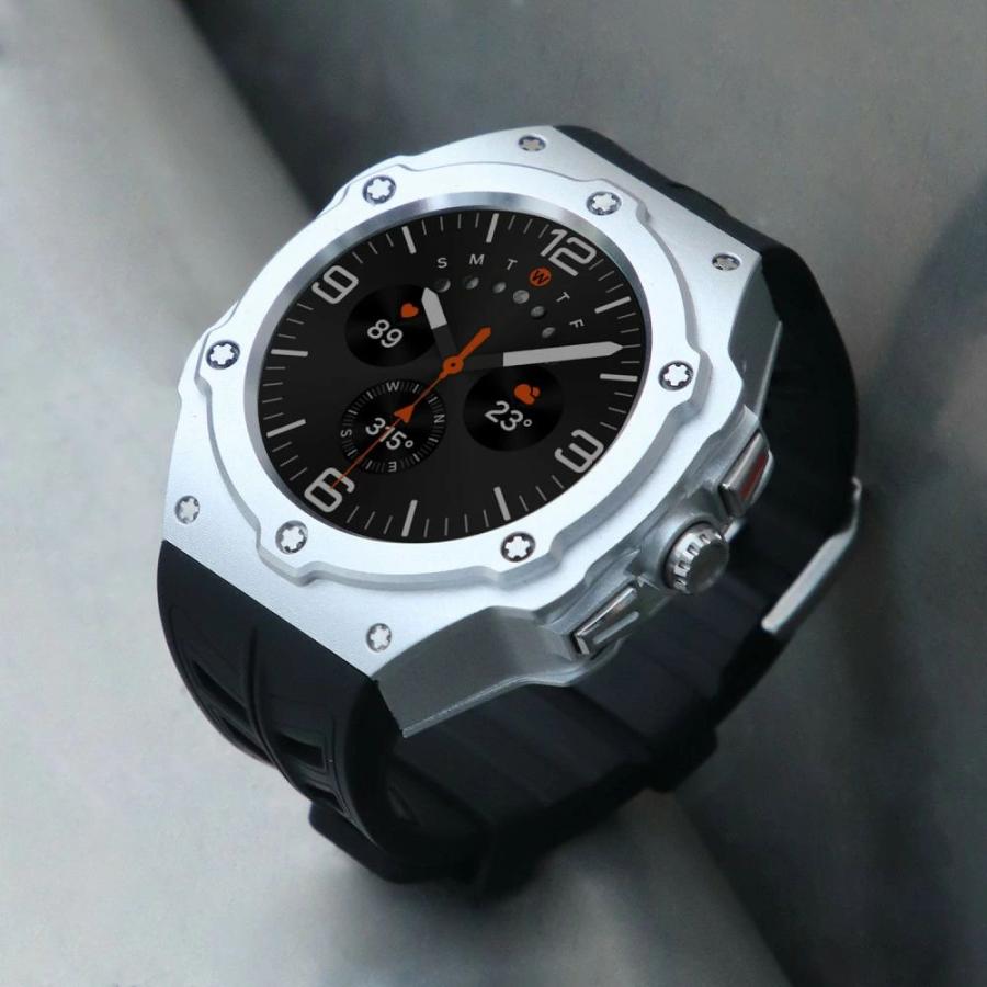 送料無料 galaxy watch Ultra 7 47mm バンド ステンレス 一体型 交換用 バンドカバーバンド プレゼント レザー メンズ galaxy watch 7 Ultra 47mm ステンレス_5