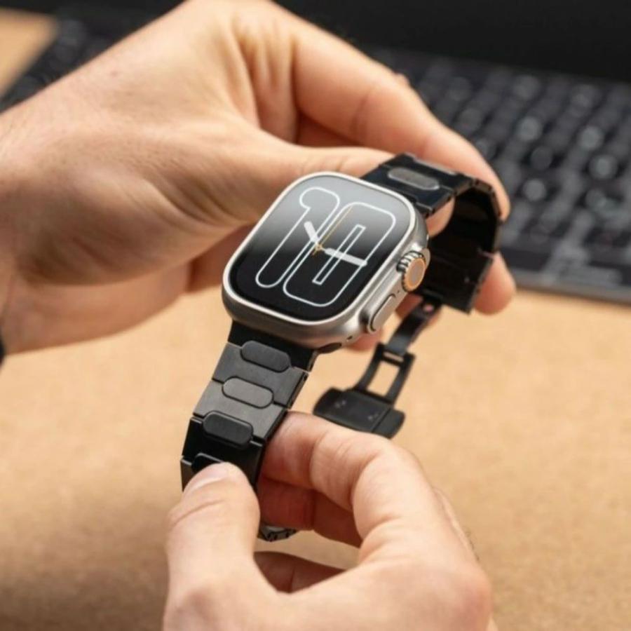 送料無料 Apple Watch 11 チタン合金 バンド 10 46mm SE series 9 8 7