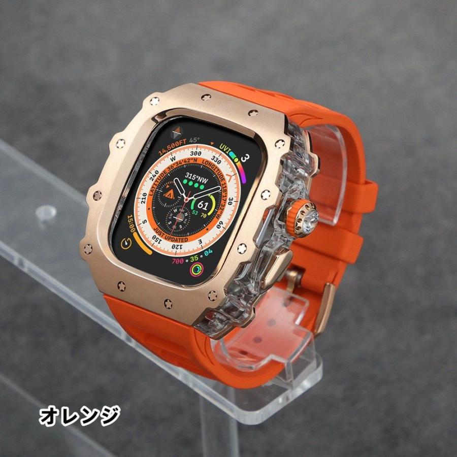 送料無料 Apple Watch s11  ステンレス一体型 バンド フレーム保護 高級 Apple Watch 10 Apple Watch s11 46MM 一体型交換用バンド46mm 交換 高級感  耐衝撃プレの画像