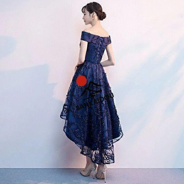 パーティードレス フィッシュテール オフショルダー 半袖 ピアノ 発表会 演奏会ドレス 結婚式 ワンピース 可愛い フィッシュテールドレス 編み上げタイプ ワイン