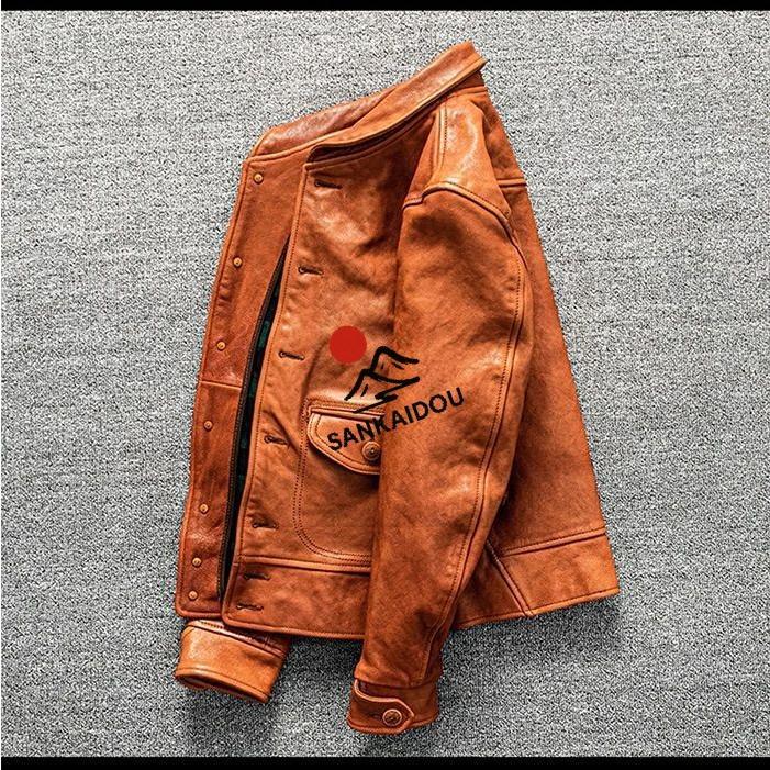 M~5XL 高級感 本革ジャケット メンズ 羊革 レザージャケット ラムレザー フライトジャケット 本革 革ジャン ヴィンテージ加工 バイクジャケット 男性 ライダースの画像