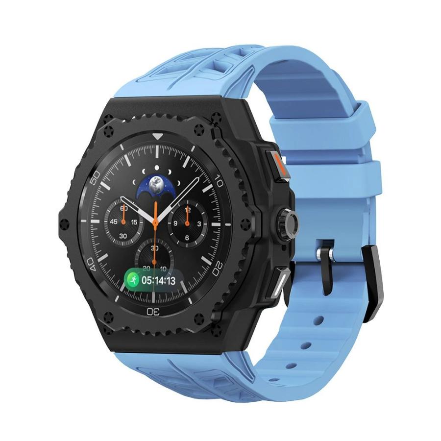 送料無料 galaxy watch 8 Classic 46mm バンド ステンレス 一体型 交換用 バンド ブラックカバーバンド プレゼント レザー メンズ galaxy watch 8 46mm バンド_7