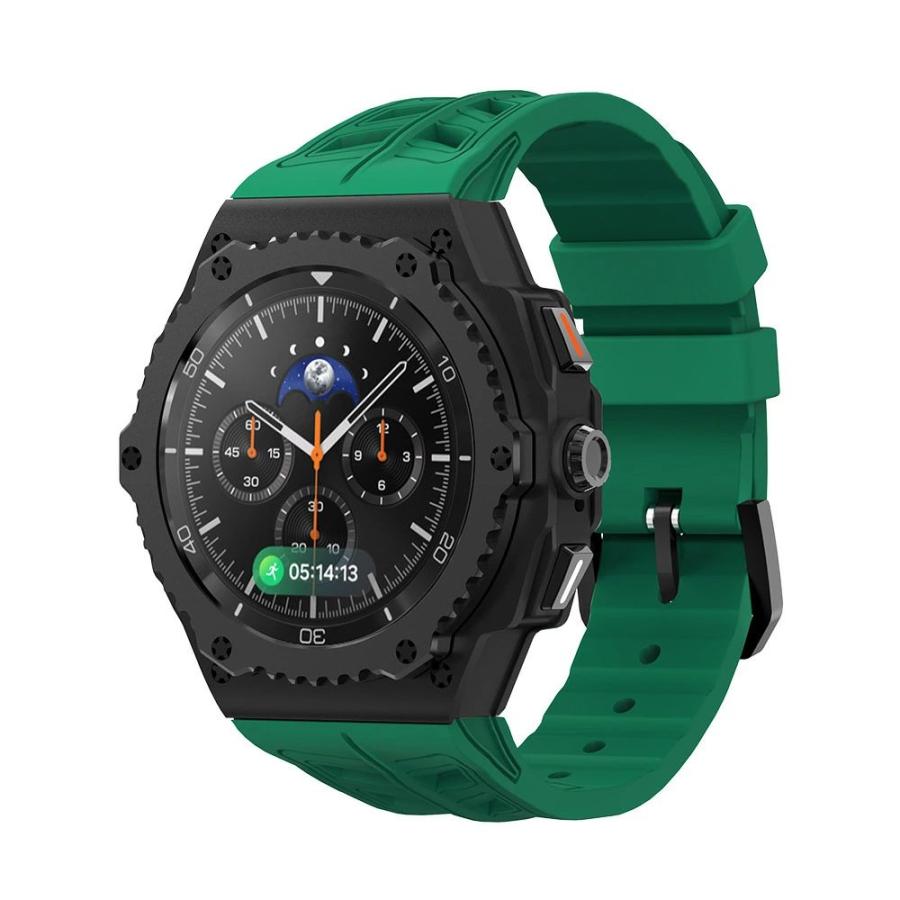 送料無料 galaxy watch 8 Classic 46mm バンド ステンレス 一体型 交換用 バンド ブラックカバーバンド プレゼント レザー メンズ galaxy watch 8 46mm バンド_9