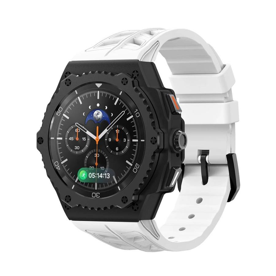 送料無料 galaxy watch 8 44mm バンド ステンレス 一体型 交換用 バンド ブラックカバーバンド プレゼント レザー メンズ galaxy watch 8 44mm バンド galaxy_10