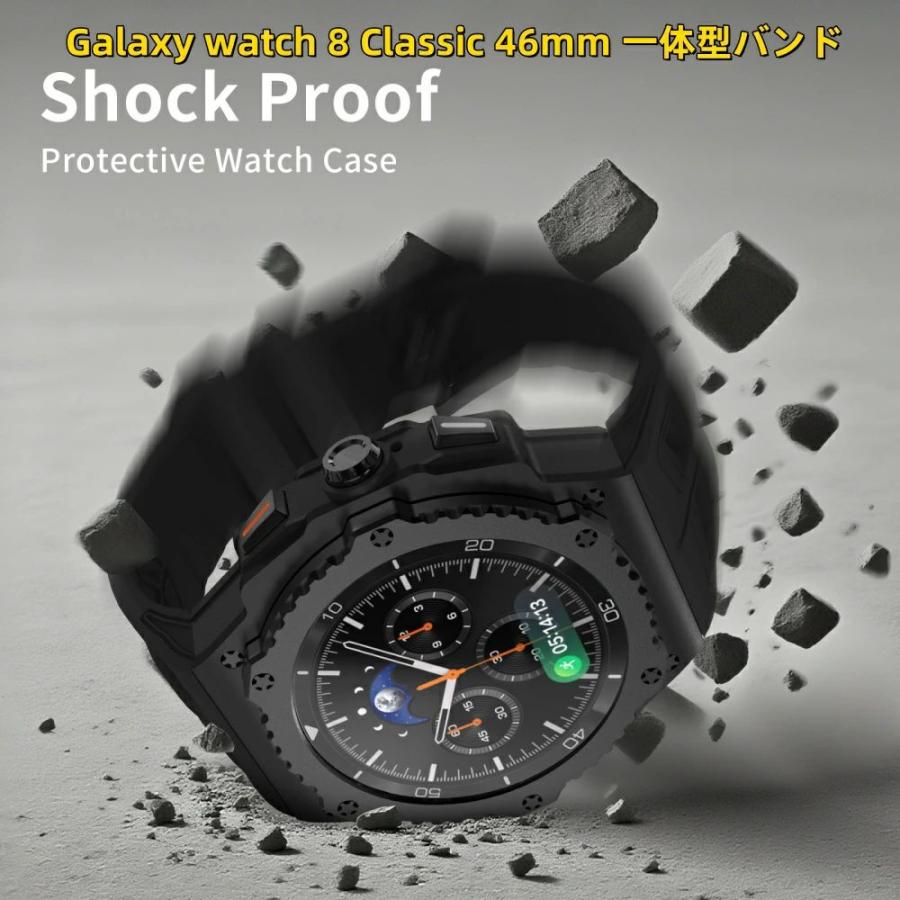 送料無料 galaxy watch 8 44mm バンド ステンレス 一体型 交換用 バンド ブラックカバーバンド プレゼント レザー メンズ galaxy watch 8 44mm バンド galaxy_5