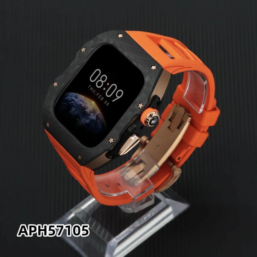 送料無料 apple watch s11 バンド Apple Watch S11バンド Apple watch 11 交換用バンド 46mm Apple Watch S11 42mm 炭素繊維一体型 バンド レザーストラッ_7