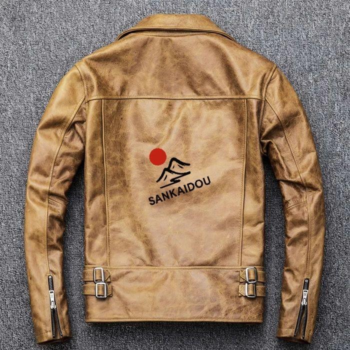 S~4XL 本革ジャケット 牛革 男レザージャケット フライトジャケット メンズ 本革 革ジャン ヴィンテージ加工 バイクジャケット 男性 ライダースジャケット ライの画像