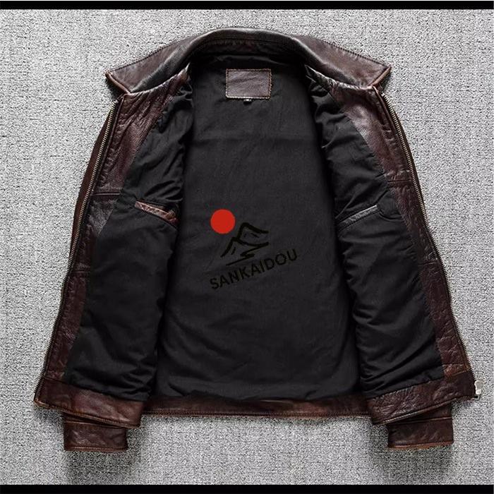 M~6XL 高級感 本革ジャケット メンズ 牛革 M-65 ヴィンテージ加工 レザージャケット 折襟 フライトジャケット 革ジャン バイクジャケット 男性 ライダースジャケの画像