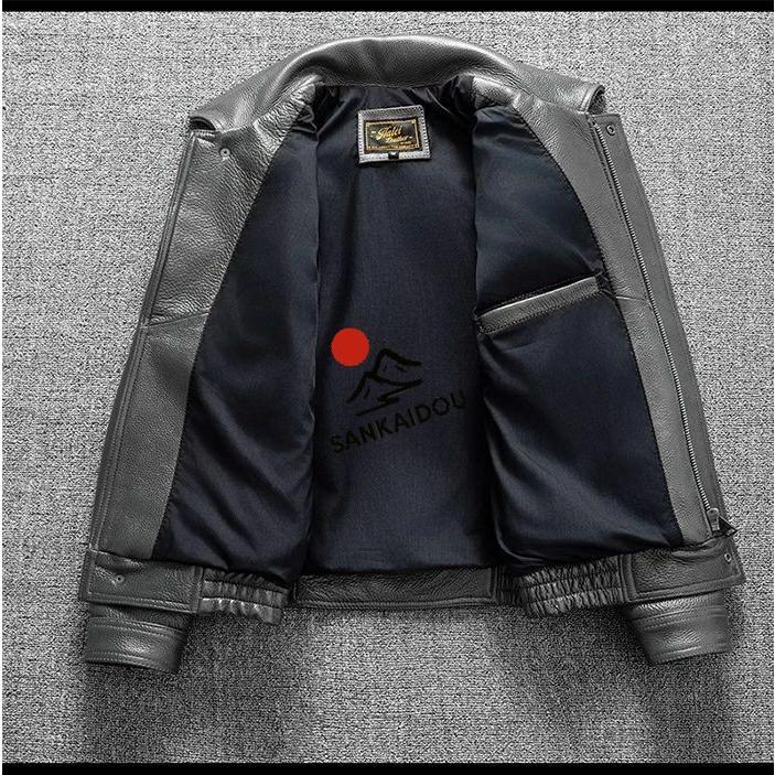 S~5XL 本革ジャケット 牛革 メンズ 厚手 レザージャケットフライトジャケット ポケット付き 本革 革ジャン バイクジャケット オイルワックス加工 ライダースジャの画像