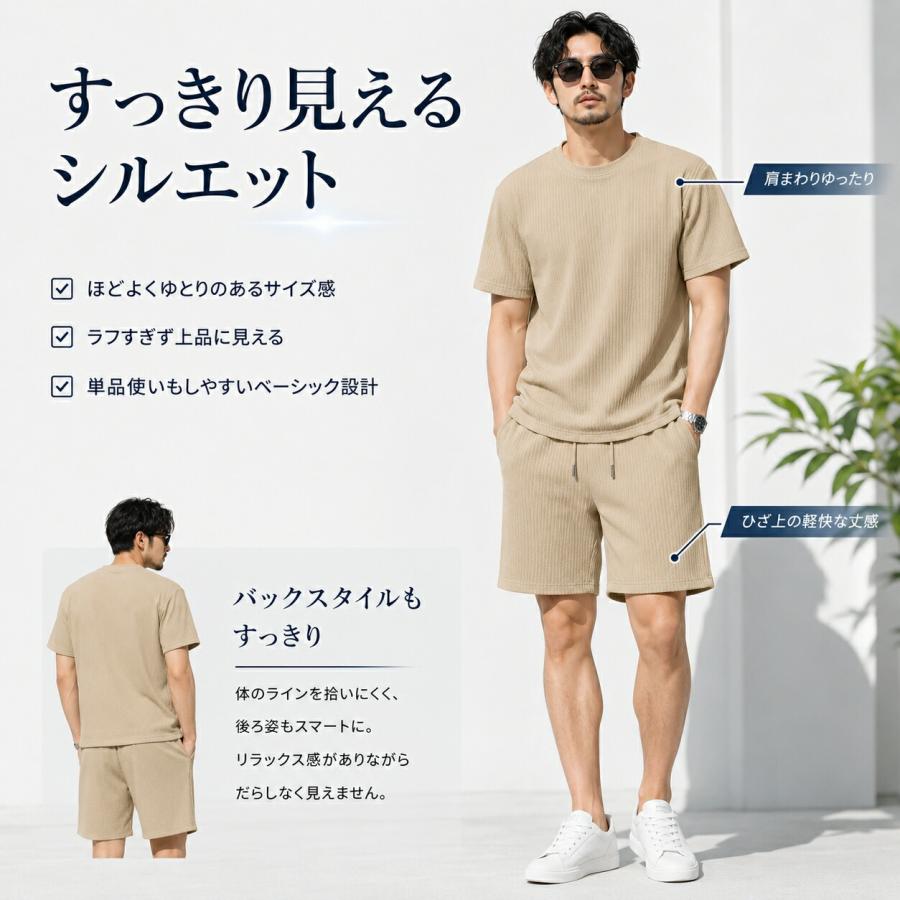 セットアップ メンズ 夏 半袖ポロシャツ Tシャツ ショートパンツ 上下