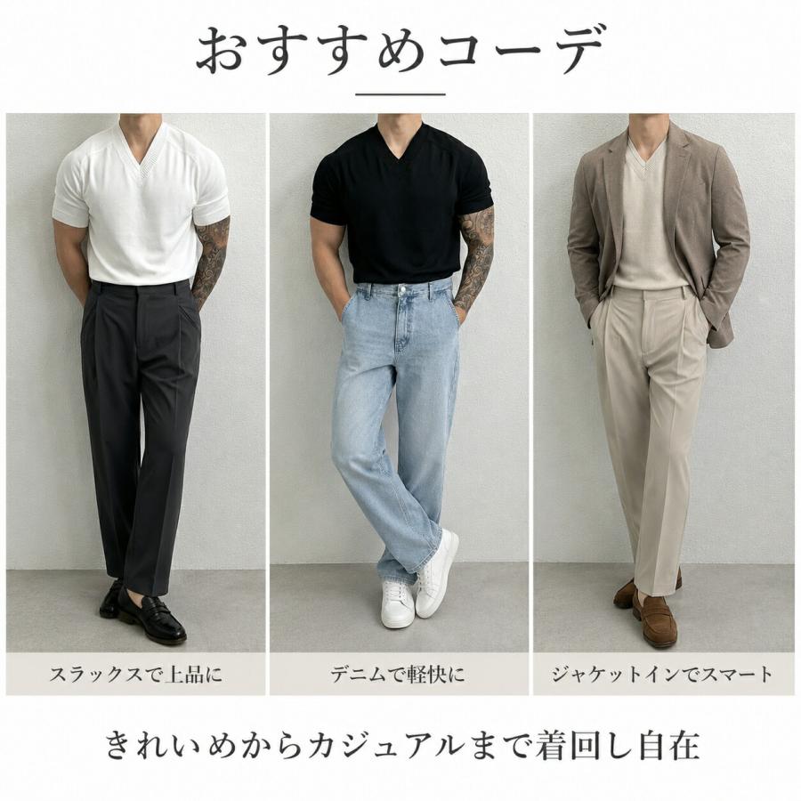 AURALEE ニットTシャツ　半袖 ホワイト ネイビー Tシャツ メンズ 半袖 サマーニット Vネック ニットTシャツ ひんやり