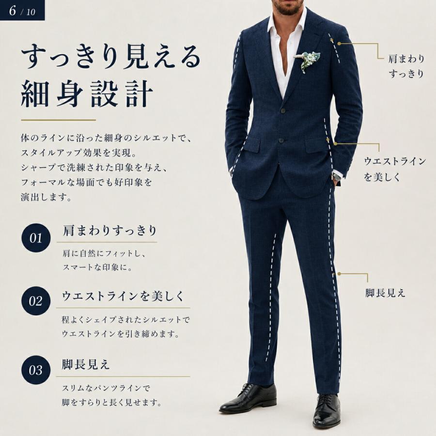 スーツ メンズ リネンスーツ セットアップ 麻混 ジャケット スラックス
