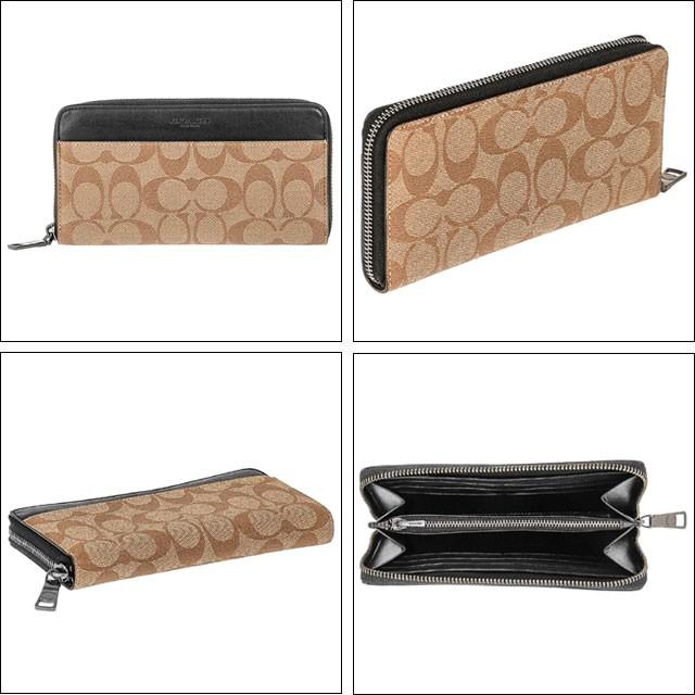 COACH ラウンド長財布 58112 QBTN2 TAN /BLACK COACH コーチ 長財布 ラウンドファスナー長財布 メンズ