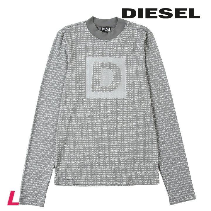 DIESEL モックネック長袖Tシャツ レディース ロングTシャツ モックネック リブ トップス（Tシャツ