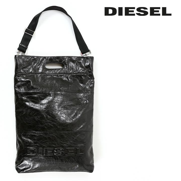 diesel レザー トートバッグ DIESEL ディーゼル トートバッグ ロゴ ブラック 黒系 レザー