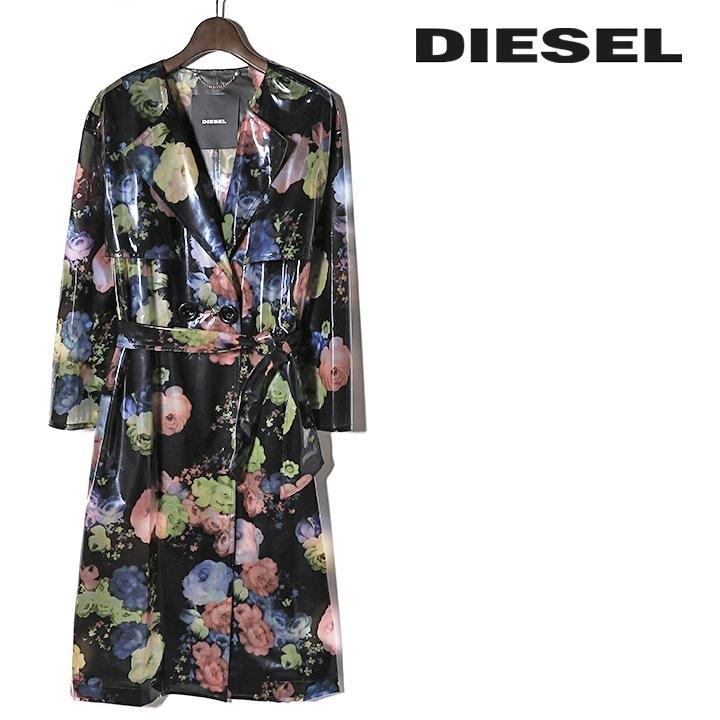 DIESEL 花柄 シースルー 長袖 シャツドレス ベルト付き DIESEL 花柄 シースルー 長袖 シャツドレス ベルト付き