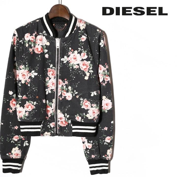 DIESEL（ディーゼル） デニムジャケット レディース 総柄 花柄 