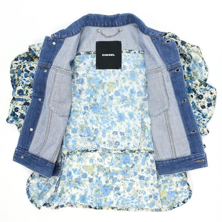 DIESEL ウォッシュド加工 フリル デニムジャケット 新品未使用 DIESEL ウォッシュド加工 フリル デニムジャケット
