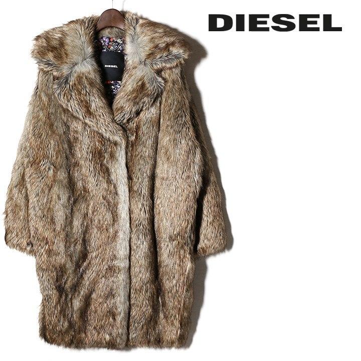 DIESEL ディーゼル フェイクファーコート レディース 総柄花柄 DIESEL ディーゼル フェイクファーコート レディース 総柄花柄