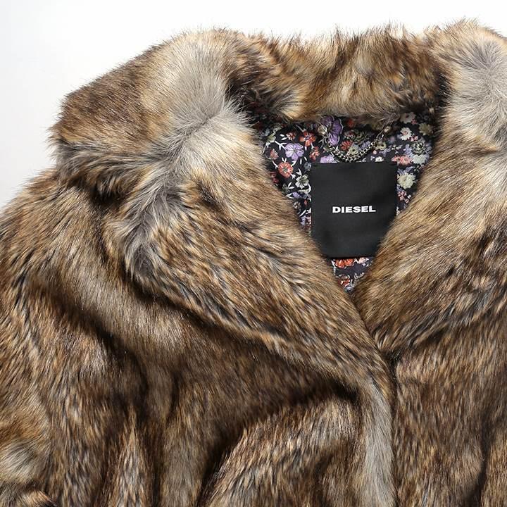 DIESEL ディーゼル フェイクファーコート レディース 総柄花柄 DIESEL ディーゼル フェイクファーコート レディース 総柄花柄