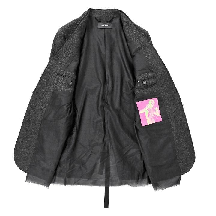DIESEL テーラードジャケット S ウール混 デニムポケット 美品 DIESEL（ディーゼル） テーラードジャケット レディース ウール混