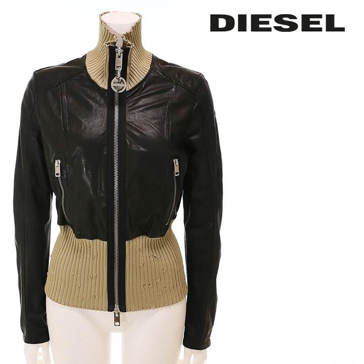 ディーゼル DIESEL レザージャケット レディース 羊革 本革 反射材装飾 クラッシュダメージリブ切替 L-LYS  :die-l-o-c4-026:買っCiao!トゥット トゥット - 通販 - Yahoo!ショッピング