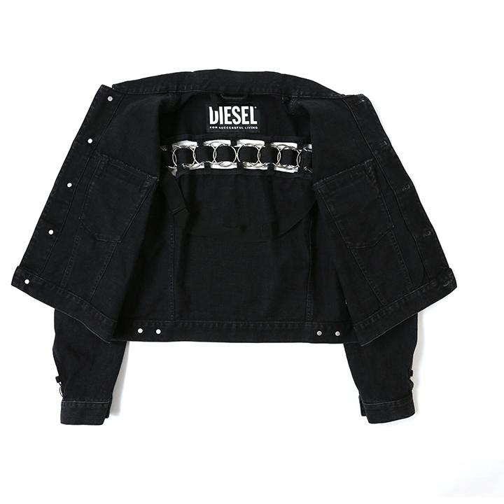 【DIESEL】DE-VELOP-FS クロップ丈 デニム ジャケット【送関込】 セール】 〈洗濯機可能〉クロップド デニム ジャケット 24SS
