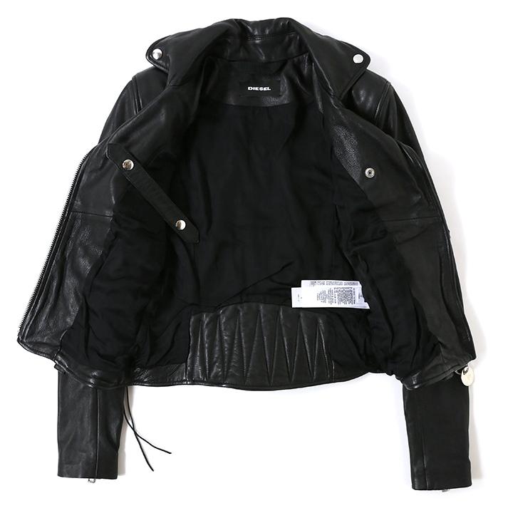 ディーゼル DIESEL レザージャケット レディース 羊革 本革 バックスタッズ装飾 バイカージャケット ライダース L-SINYA-A ディーゼル DIESEL レザージャケット レディース 羊革 本革 バックスタッズ装飾 バイカージャケット ライダース L-SINYA-A