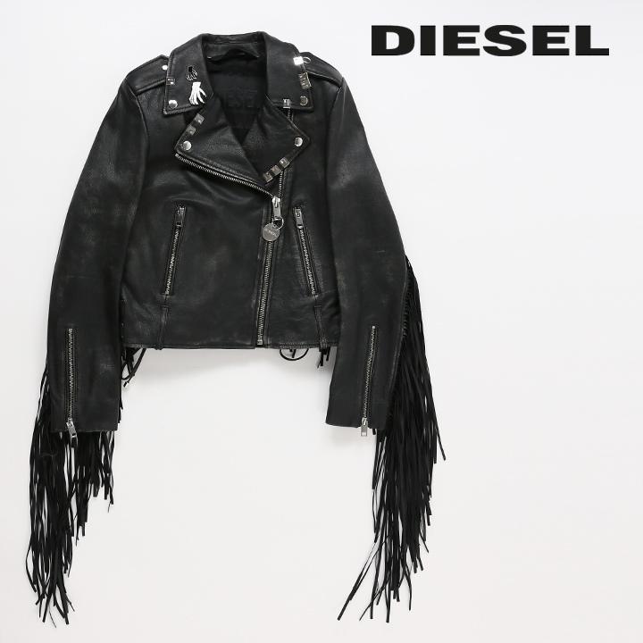 ディーゼル DIESEL レザーライダースジャケット レディース 牛革 本革