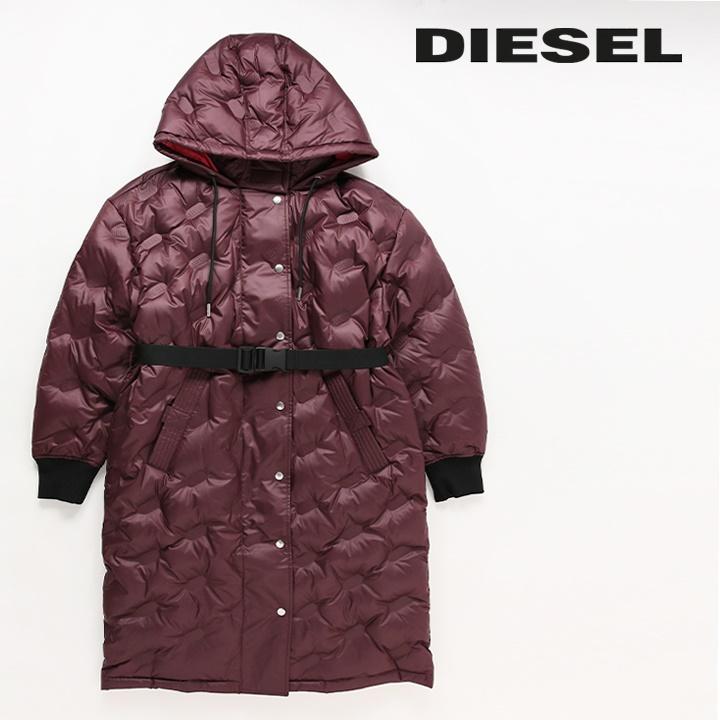DIESEL ディーゼル ロングダウンコート レディース ロゴ