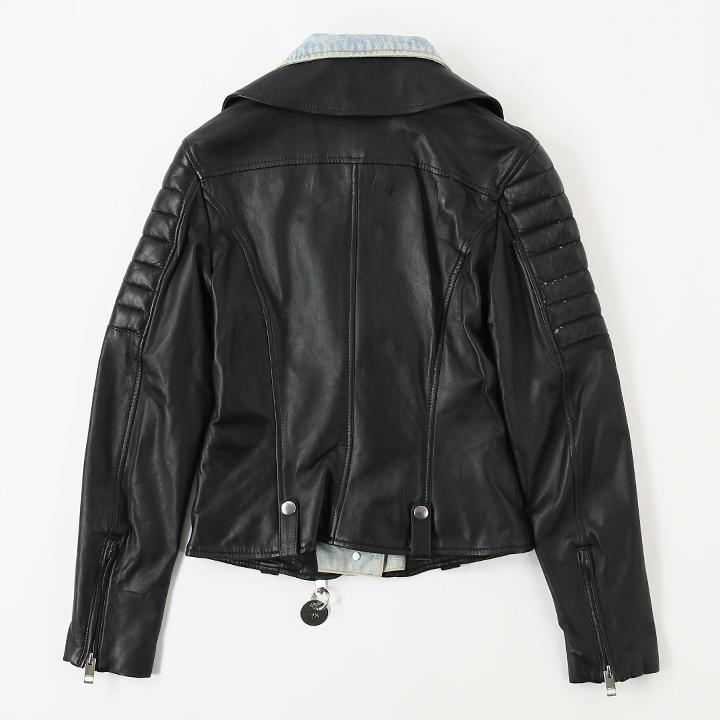 ディーゼル レディース レザー シングルライダースジャケット 美品 L ディーゼル レディース レザー シングルライダースジャケット 美