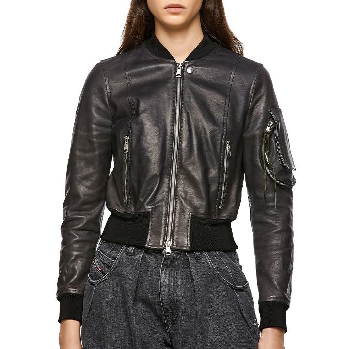 DIESEL ディーゼル レザーボンバージャケット レディース 羊革 DIESEL ディーゼル レザーボンバージャケット レディース 羊革